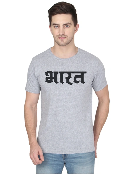 268 BCE Bharat Printed Men Round Neck Grey T-shirt-FC-P-G2-L