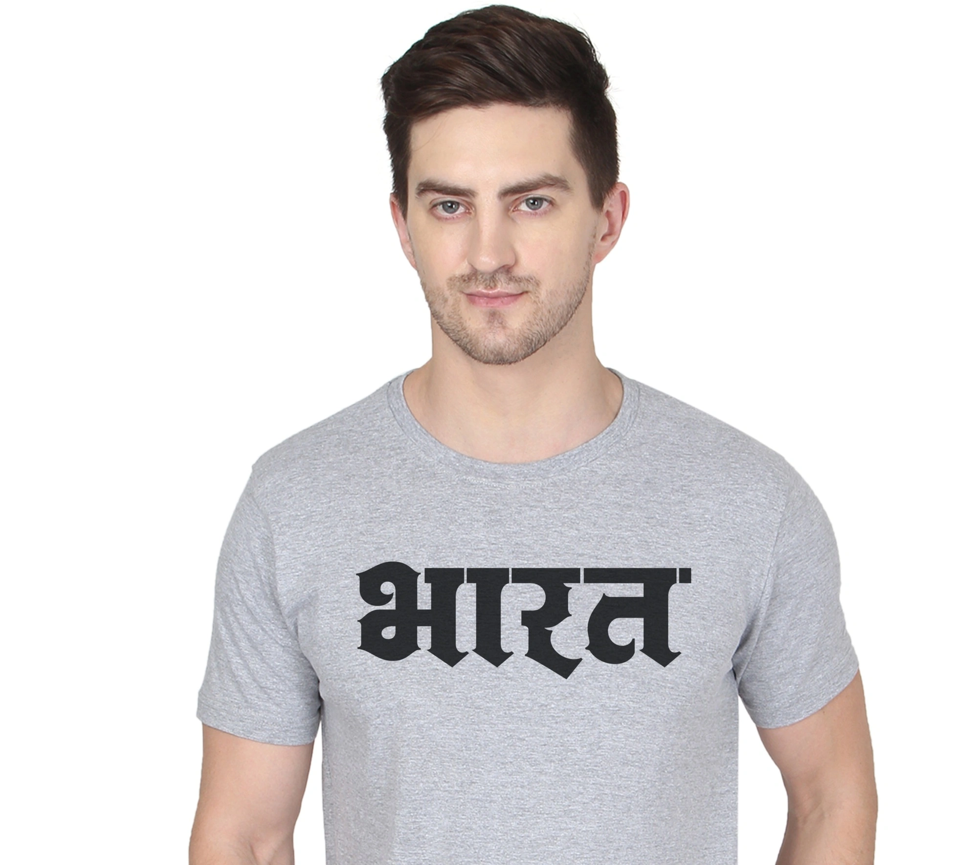 268 BCE Bharat Printed Men Round Neck Grey T-shirt-Grey-L-1