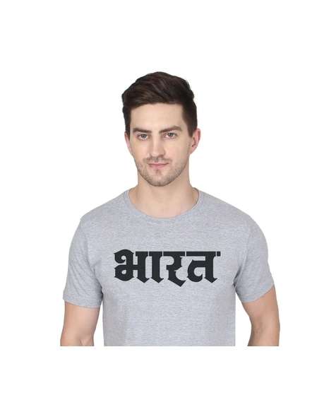 268 BCE Bharat Printed Men Round Neck Grey T-shirt-Grey-S-1