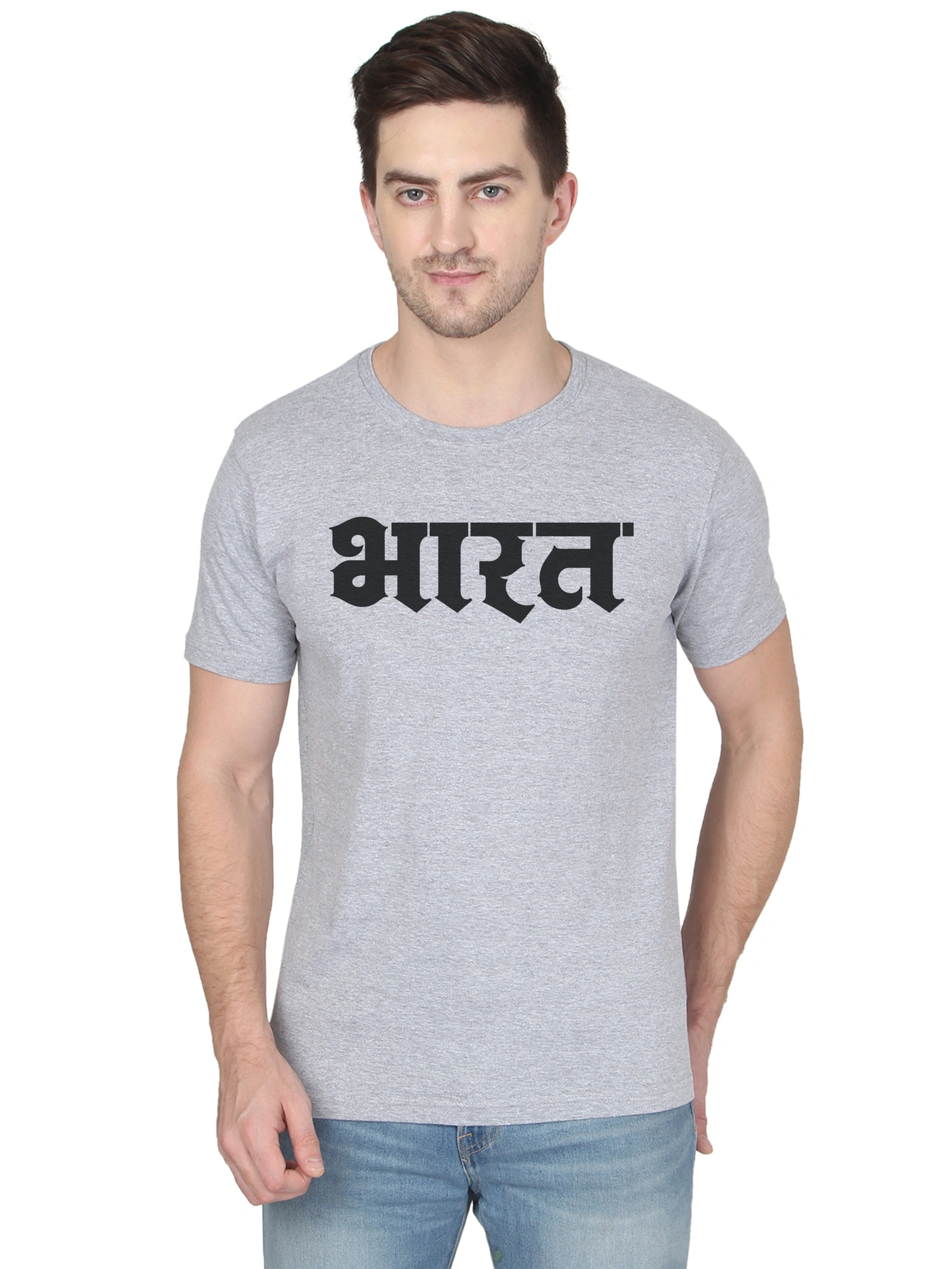 268 BCE Bharat Printed Men Round Neck Grey T-shirt-FC-P-G2-XL