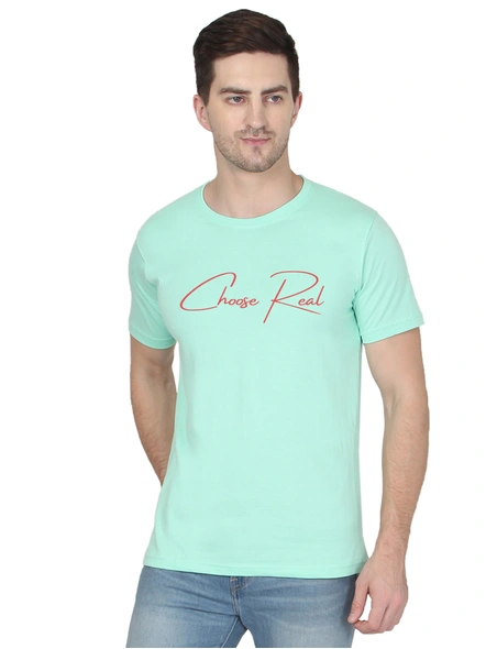 268 BCE Choose Real Printed Men Round Neck Mint Green T-shirt-FC-P-MG4-M