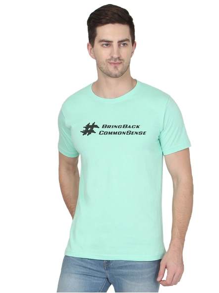 268 BCE Common Sense Printed Men Round Neck Mint Green T-shirt-FC-P-MG5-L