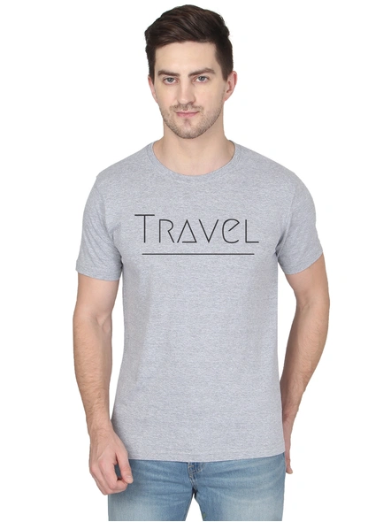 268 BCE Travel Printed Men Round Neck Grey T-shirt-FC-P-G12-L