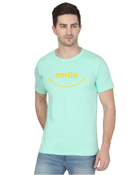 268 BCE Smile Printed Men Round Neck Mint Green T-shirt-FC-P-MG13-S