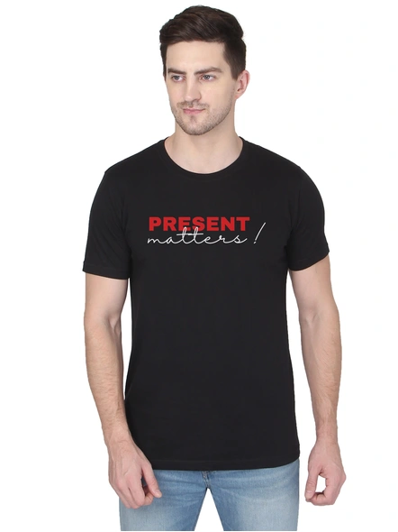 268 BCE Present Matter Printed Men Round Neck Black T-shirt-FC-P-B14-L