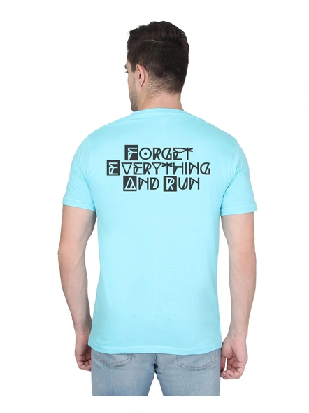 268 BCE FEAR Printed Men Round Neck Sky Blue T-shirt-Sky Blue-M-1