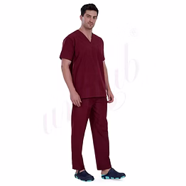 unifab medical scrub male plain maroon | bulk supply | hospitals & clinics