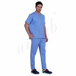 unifab medical scrub male plain ceil blue | bulk supply | hospitals & clinics