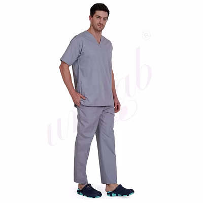 unifab medical scrub male plain grey | bulk supply | hospitals & clinics
