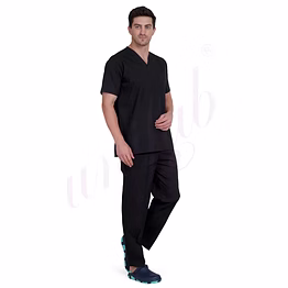 unifab medical scrub male plain black | bulk supply | hospitals & clinics
