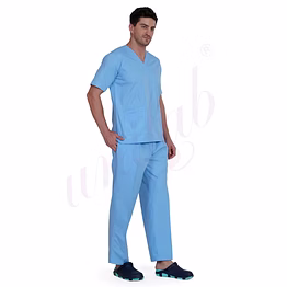 unifab medical scrub male sky blue - 2 way stretchable | bulk supply | hospitals & clinics