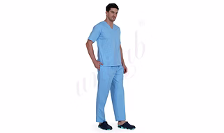 Medical Scrub Male  Sky Blue - 2 Way Stretchable | Bulk Supply | Hospitals & Clinics