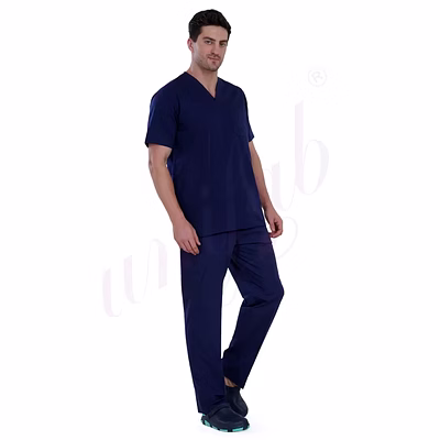 unifab medical scrub male navy blue - 2 way stretchable | bulk supply | hospitals & clinics