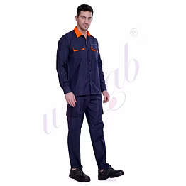 unifab shirt worker full sleeve navy blue/ orange | bulk supply | corporate & industrial