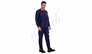 Shirt Worker Full Sleeve Navy Blue/ Orange | Bulk Supply | Corporate & Industrial