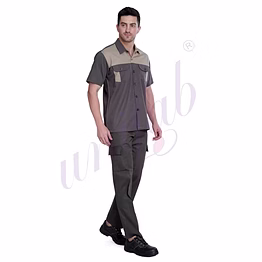 unifab shirt worker half brown/beige | bulk supply | corporate & industrial