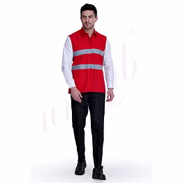 unifab red sleevess jacket with reflectors | bulk supply | corporate & industrial