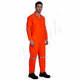 unifab boiler suit cotton orange with reflector | bulk supply | corporate & industrial