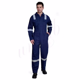 unifab boiler suit navy with 2 inch reflector | wholesale / bulk | hotels & hospitality