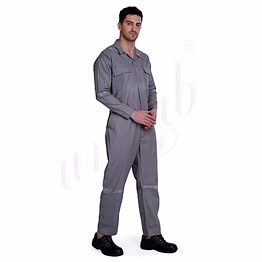 unifab boiler suit cotton grey with reflector | bulk supply | corporate & industrial