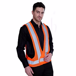 unifab reflective jacket front zip closure- spectra orange (pack of 10 pcs) | bulk supply | corporate & industrial