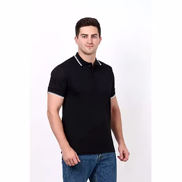 unifab polo shirt wrinkle free black with white tipping | bulk supply | corporate & industrial