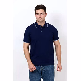 unifab polo shirt wrinkle free navy with white tipping | bulk supply | corporate & industrial