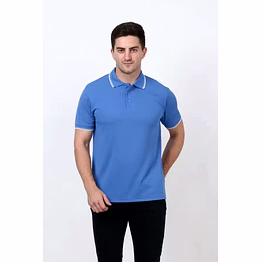 unifab polo shirt wrinkle free royal blue with white tipping | bulk supply | corporate & industrial