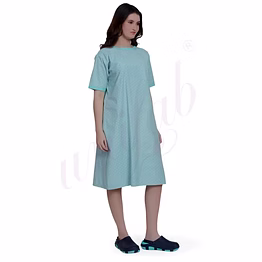 unifab paitent gown unisex green self design all over | bulk supply | hospitals & clinics