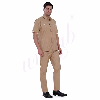 unifab nursing male uniform beige and off white combination | bulk supply | hospitals & clinics