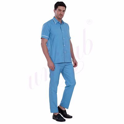 unifab nursing male uniform blue and white combination | bulk supply | hospitals & clinics