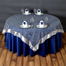 linenroom overlay square embroided organza | wholesale / bulk | hotels & hospitality