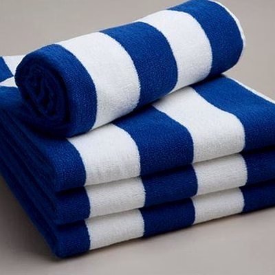 linenroom pool towel light blue striped | wholesale / bulk | hotels & hospitality