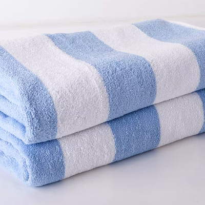 linenroom pool towel blue striped 36x72 | wholesale / bulk | hotels & hospitality