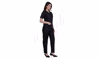 Medical Scrub Manufacturer | Medical Scrub Female Plain Black for Bulk B2B Supply