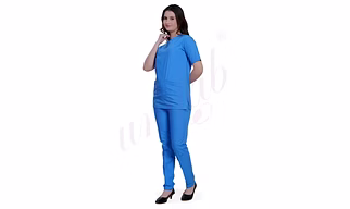 Medical Scrub Manufacturer | Medical Scrub Female Plain Ceil Blue for Bulk B2B Supply