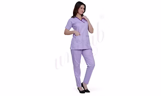 Medical Scrub Manufacturer | Medical Scrub Female Light Purple with Purple Trim for Bulk B2B Supply