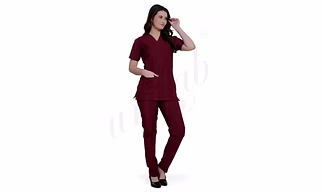 Medical Scrub Manufacturer | Medical Scrub Female Plain Maroon for Bulk B2B Supply