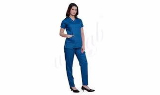 Medical Scrub Manufacturer | Medical Scrub Female Plain Caribbean Blue for Bulk B2B Supply