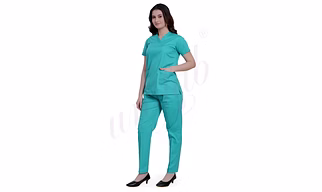Medical Scrub Manufacturer | Medical Scrub Female Plain Caribbean Green for Bulk B2B Supply