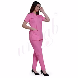 unifab medical scrub manufacturer | medical scrub female plain pink for bulk b2b supply