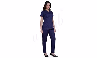 Medical Scrub Manufacturer | Medical Scrub Female Plain Navy Blue for Bulk B2B Supply