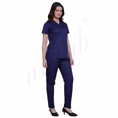 unifab medical scrub manufacturer | medical scrub female plain navy blue for bulk b2b supply