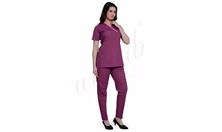 Medical Scrub Manufacturer | Medical Scrub Female Magenta with Pink Trim for Bulk B2B Supply