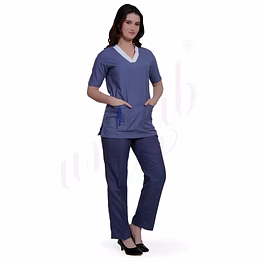 unifab medical scrub manufacturer | medical scrub designer female grey with white for bulk b2b supply