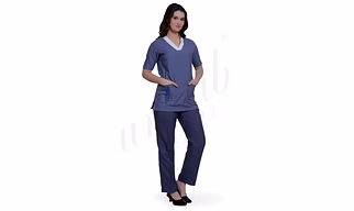 Medical Scrub Manufacturer | Medical Scrub Designer Female Grey with White for Bulk B2B Supply