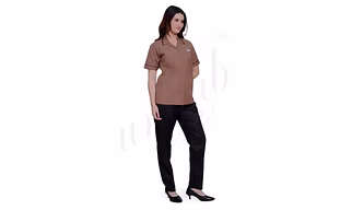 Nursing Uniform Manufacturer | Nursing Uniform Brown with Dark Brown Trim for Bulk B2B Supply