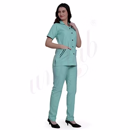 unifab nursing uniform manufacturer | nursing uniform light green with bottle green trim for bulk b2b supply