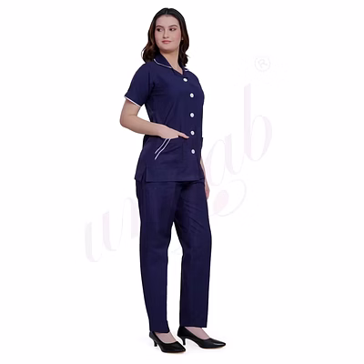 unifab nursing uniform manufacturer | nursing uniform navy with white trim for bulk b2b supply