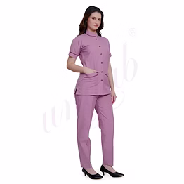 unifab nursing uniform manufacturer | nursing uniform set pink with magenta trim for bulk b2b supply